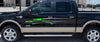 green chrome vinyl decal on truck